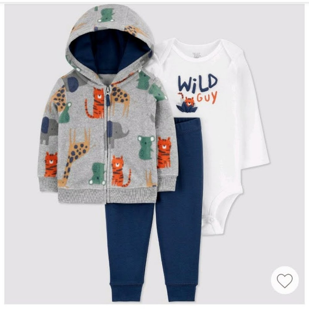 Toddler Boys' 'Wild Guy' Safari 3 PC Set- 18mos